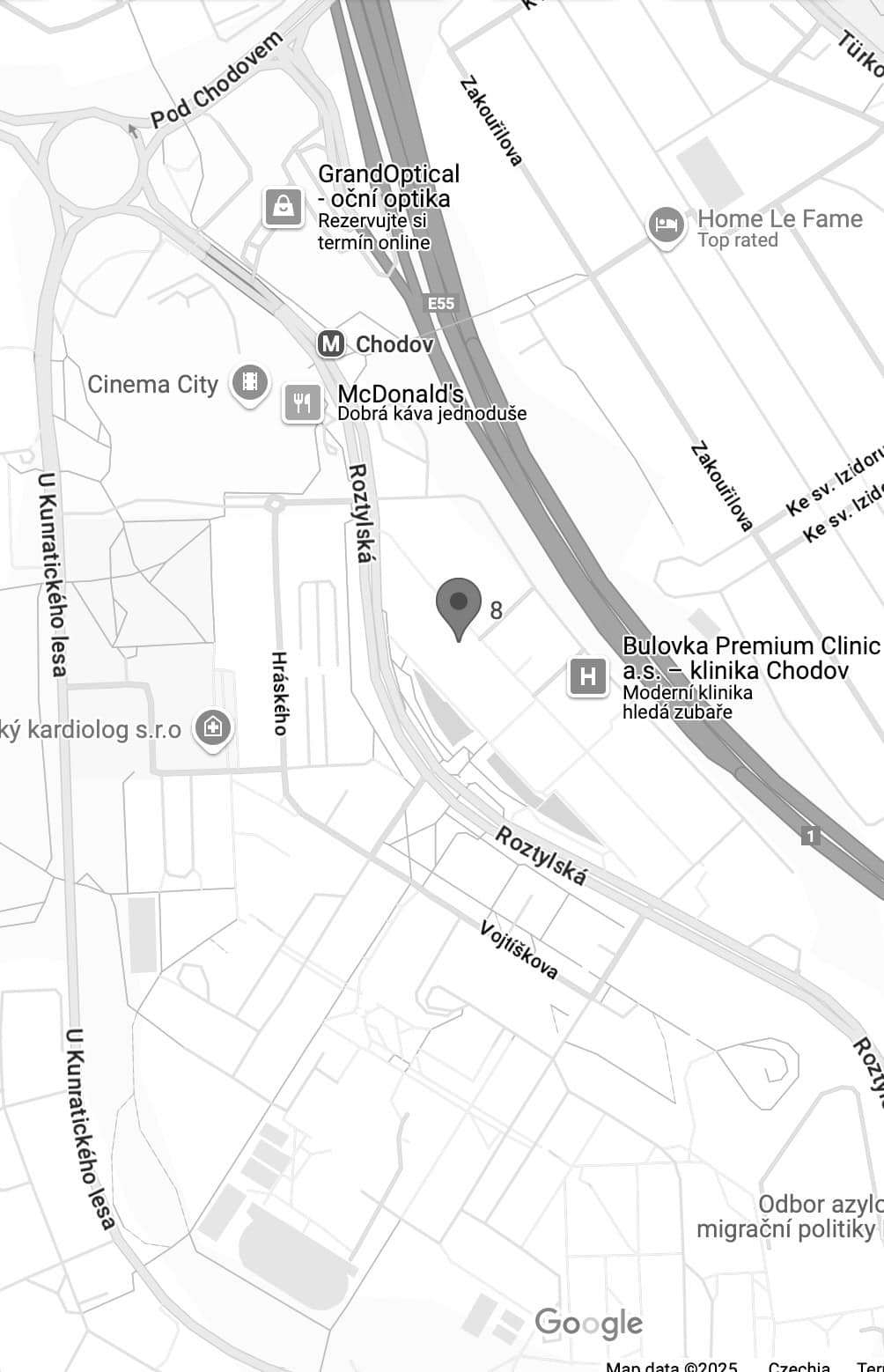 Mapa – kanceláře společnosti iDomino